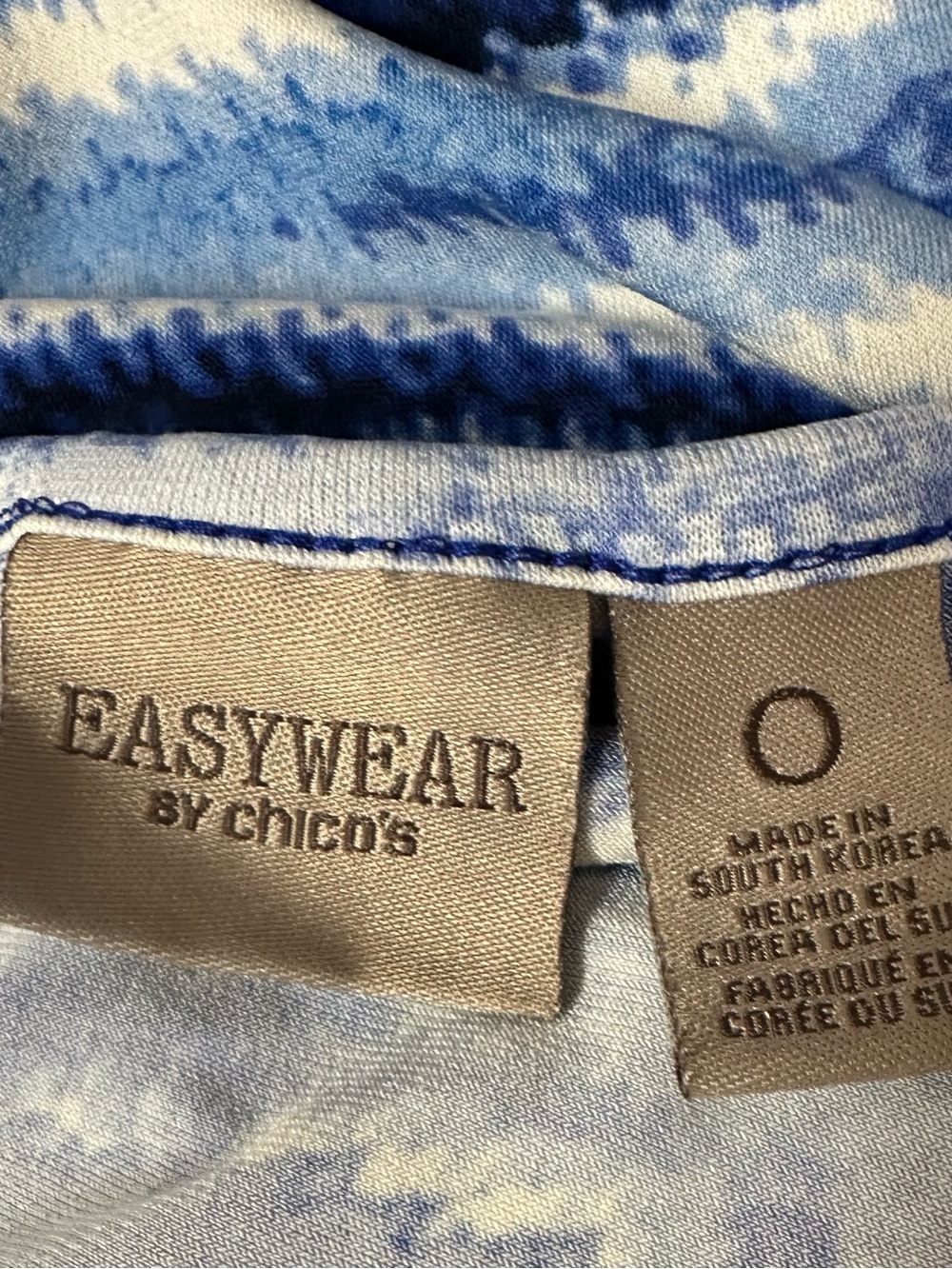 Chico’s Easywear Women’s Top Artisan Size 0 Blue Stripe Nautical Costal Grandma - Picture 7 of 8
